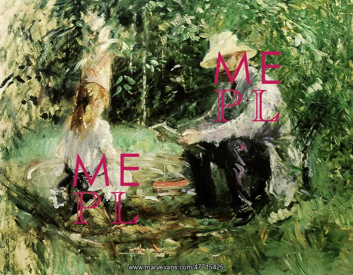 : Eugene Manet and his Daughter... by Berthe Morisot : Eugene Manet and his Daughter... by Berthe Morisot