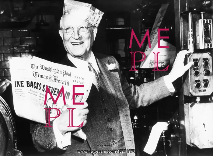 : Eugene Meyer holds the first copy of the new Washington Post : Eugene Meyer holds the first copy of the new Washington Post