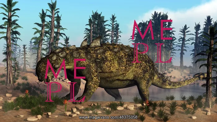 : Euoplocephalus dinosaur grazing on vegetation : Euoplocephalus dinosaur grazing on vegetation