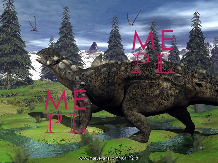 : Euoplocephalus dinosaur walking in the mountain : Euoplocephalus dinosaur walking in the mountain