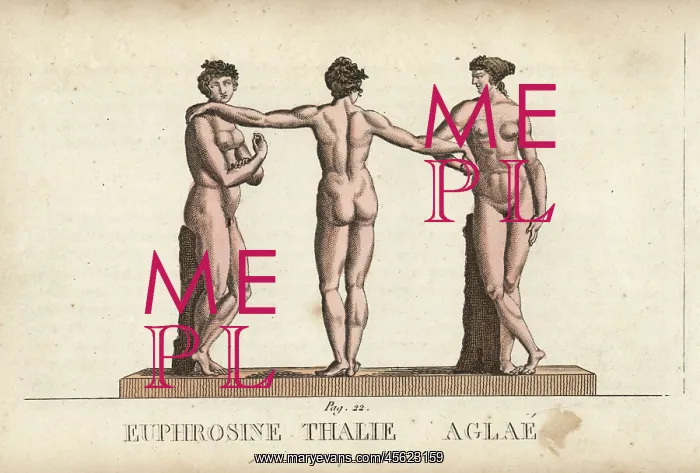 : Euphrosyne, Thalia and Aglaea, the three graces : Euphrosyne, Thalia and Aglaea, the three graces