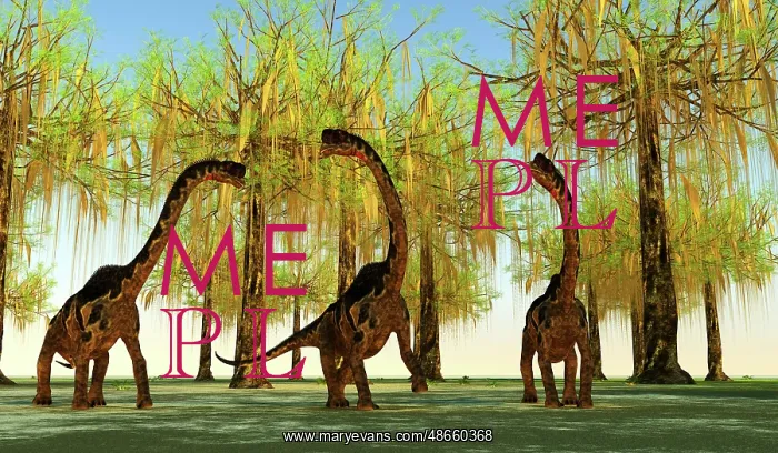: Europasaurus dinosaurs grazing on moss covered trees : Europasaurus dinosaurs grazing on moss covered trees