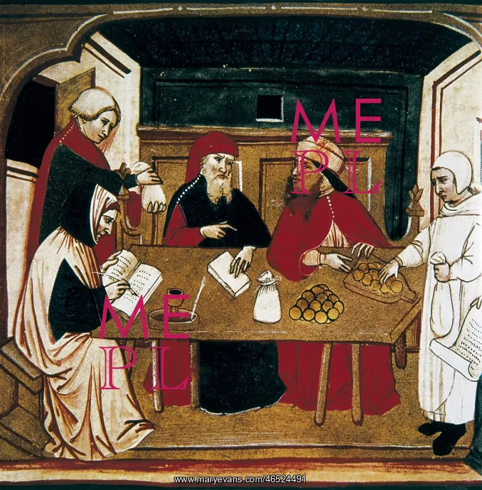 : Europe (15th c.). Merchants stipulating a contract : Europe (15th c.). Merchants stipulating a contract