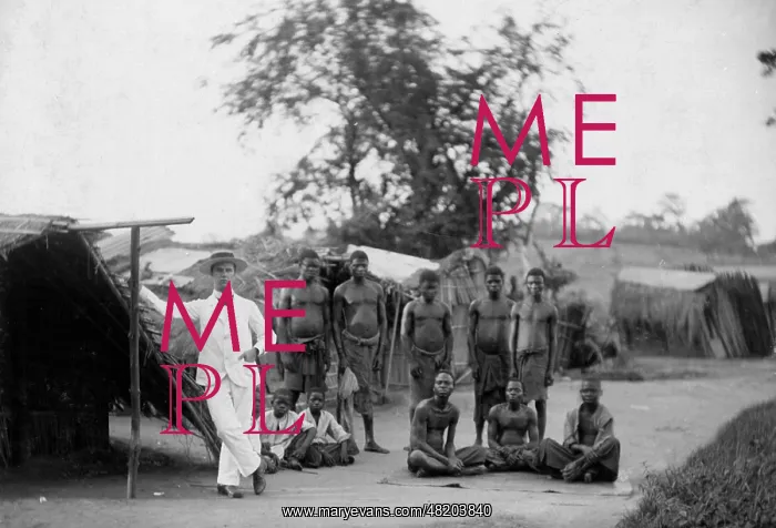 : European in a village in the Congo : European in a village in the Congo