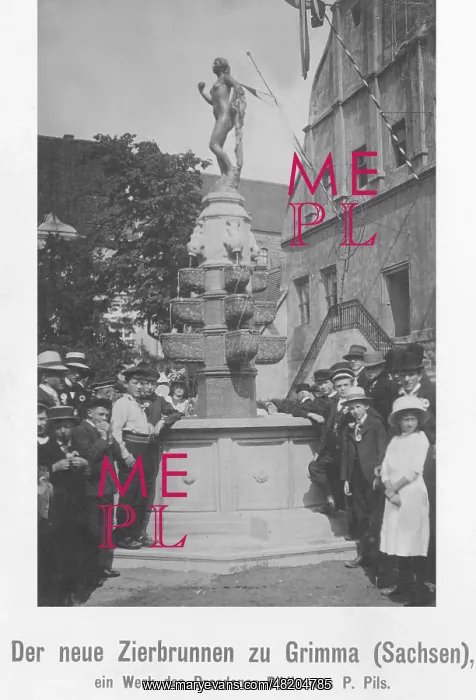 : The Eva Fountain in Grimma, 1912 : The Eva Fountain in Grimma, 1912