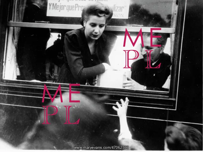 : Eva Peron of Argentina on a train : Eva Peron of Argentina on a train