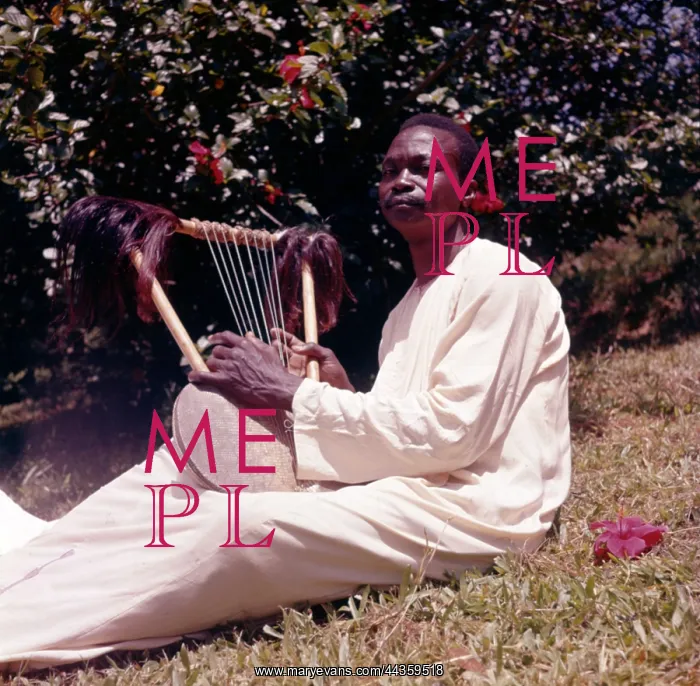 : Evasto Muyinda playing endongo string lyre, Boys at : Evasto Muyinda playing endongo string lyre, Boys at