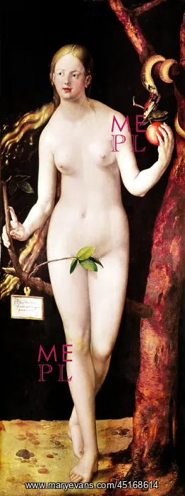 : Eve in Garden of Eden Taking Apple from Snake : Eve in Garden of Eden Taking Apple from Snake