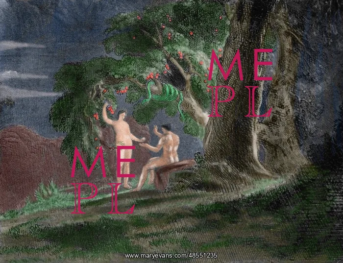 : Eve gives Adam the forbidden fruit. Paradise Lost by John Mi : Eve gives Adam the forbidden fruit. Paradise Lost by John Mi