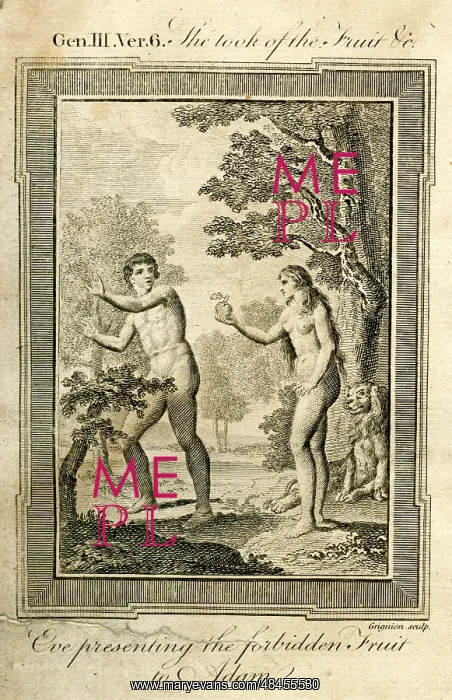 : Eve presenting the forbidden fruit to Adam : Eve presenting the forbidden fruit to Adam
