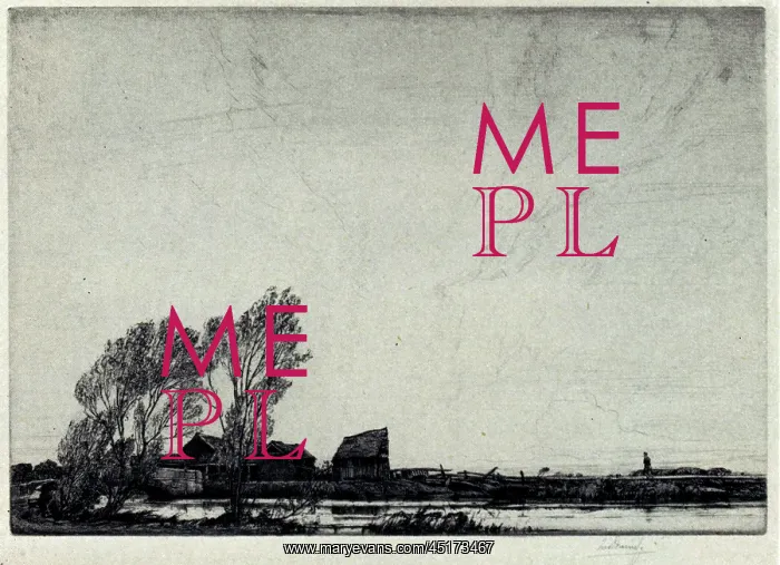 : Evening. An etching showing a vast expanse of sky : Evening. An etching showing a vast expanse of sky