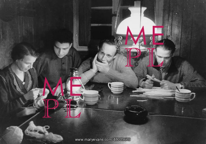 : In the evening in a cottage, 1936 : In the evening in a cottage, 1936