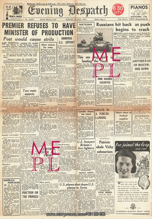 : Evening Dispatch Churchill refuses to appoint Minister of Pr : Evening Dispatch Churchill refuses to appoint Minister of Pr