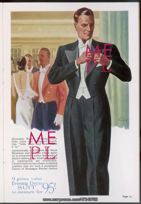 : EVENING DRESS SUIT 1938 : EVENING DRESS SUIT 1938