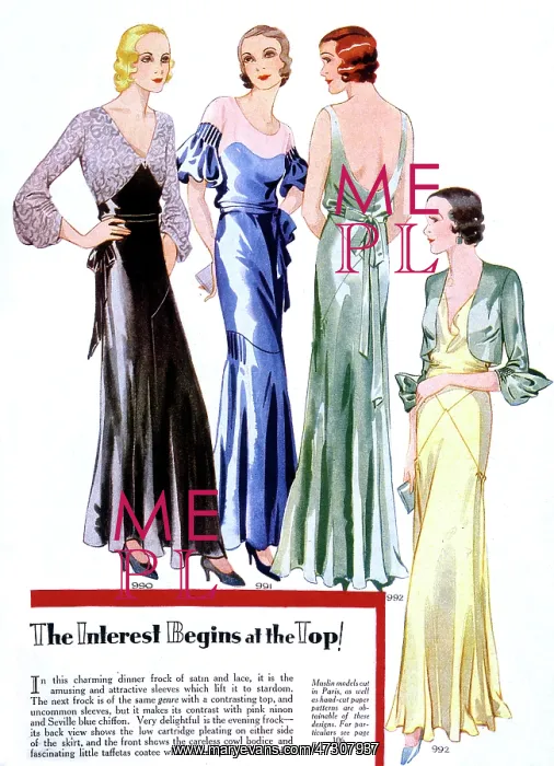 : EVENING FROCKS 1932 : EVENING FROCKS 1932