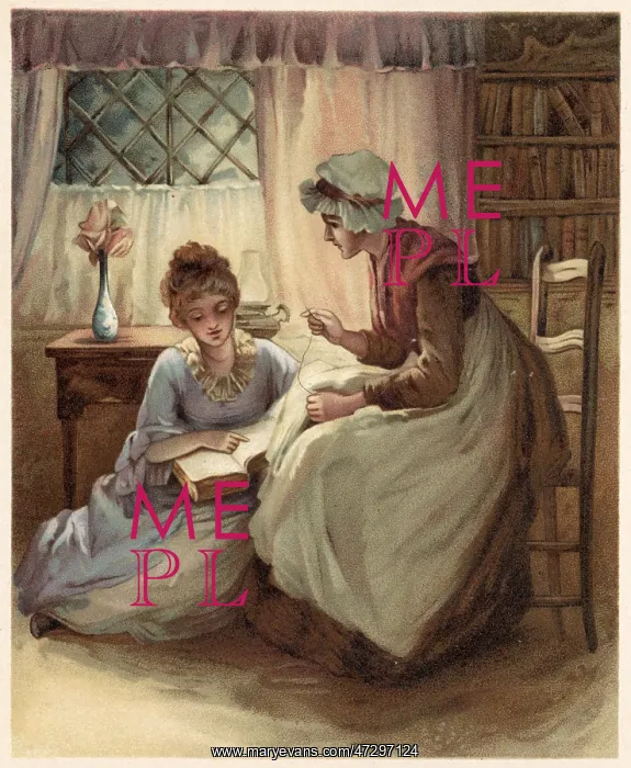: Evening at home 1890s : Evening at home 1890s