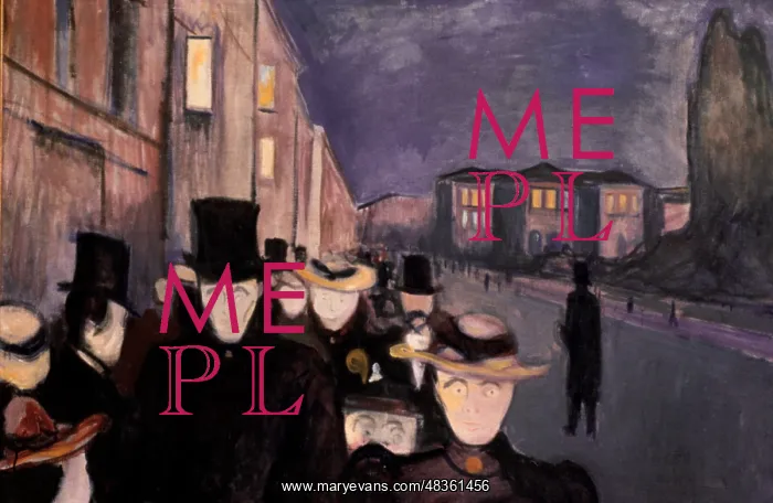 : Evening on Karl Johan Artist: Edvard Munch : Evening on Karl Johan Artist: Edvard Munch