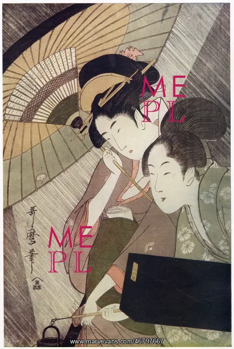 : Evening Rain by Utamaro : Evening Rain by Utamaro