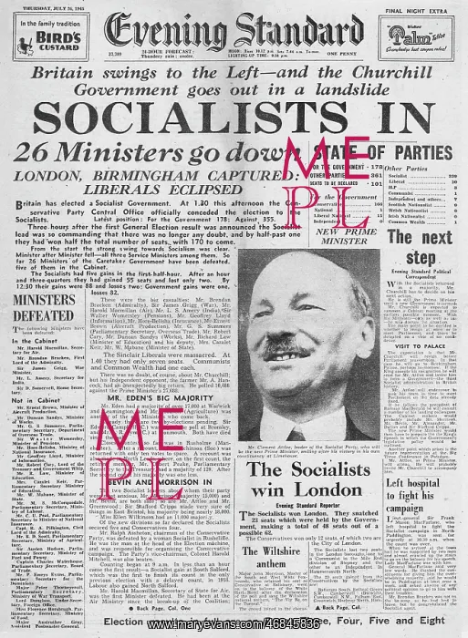 : Evening Standard front page Labour win General Election : Evening Standard front page Labour win General Election