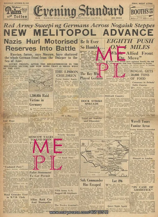 : Evening Standard - Red Army advances on Eastern Front : Evening Standard - Red Army advances on Eastern Front