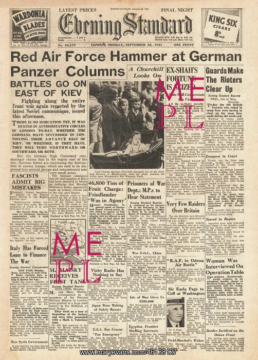 : Evening Standard Russian Air force attack German Tank Column : Evening Standard Russian Air force attack German Tank Column