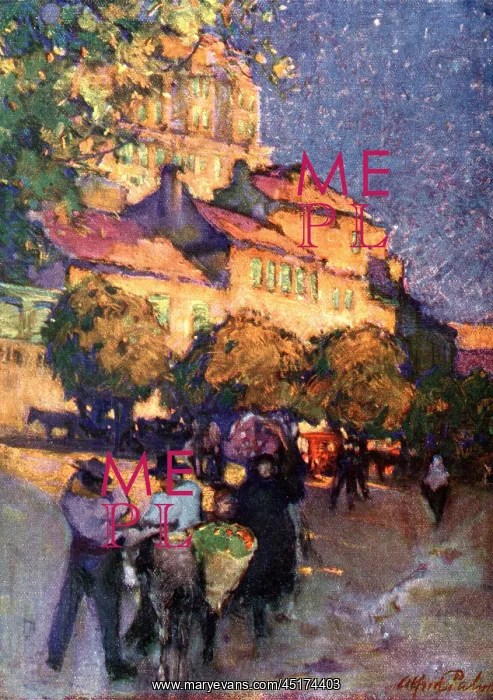 : Evening Town Scene : Evening Town Scene