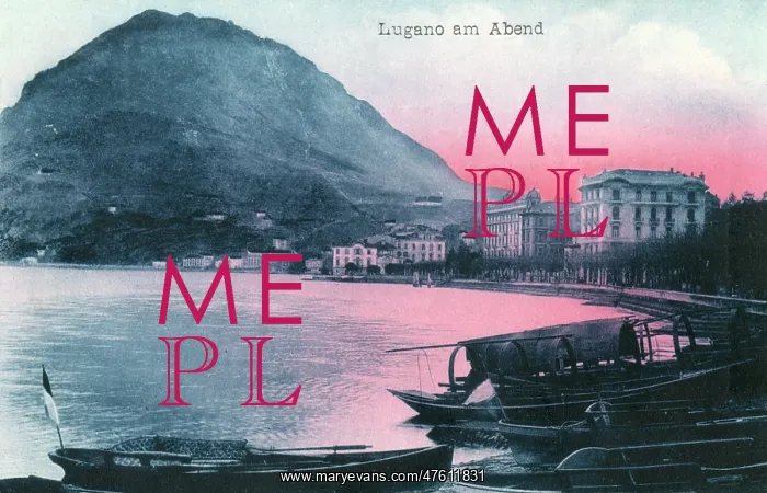  : Evening view of Lugano, Switzerland