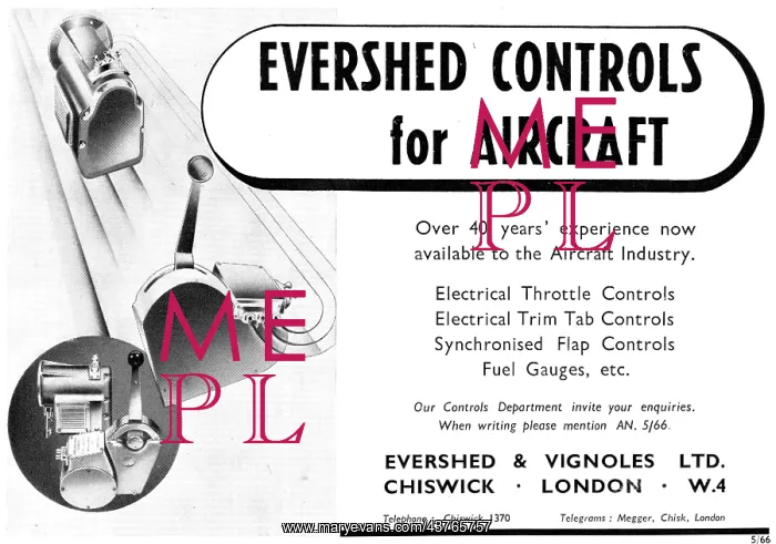 : Evershed & Vignoles Aircraft Controls : Evershed & Vignoles Aircraft Controls