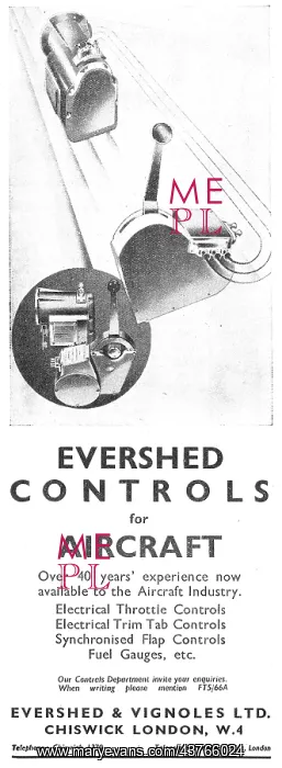 : Evershed & Vignoles Aircraft Controls : Evershed & Vignoles Aircraft Controls