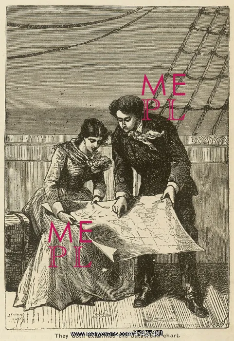 : They both examined the outspread chart : They both examined the outspread chart