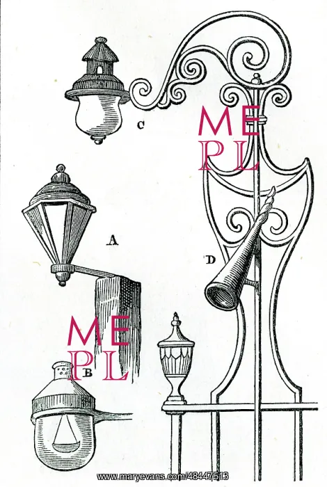 : Examples of 18th century street lamps : Examples of 18th century street lamps