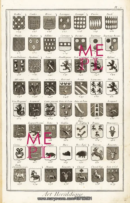 : Examples of heraldic terms describing a coat of arms : Examples of heraldic terms describing a coat of arms