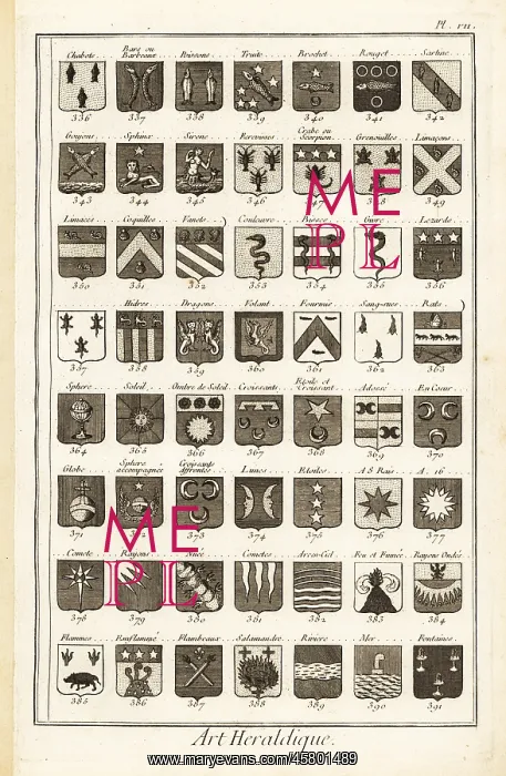 : Examples of heraldic terms describing a coat of arms : Examples of heraldic terms describing a coat of arms