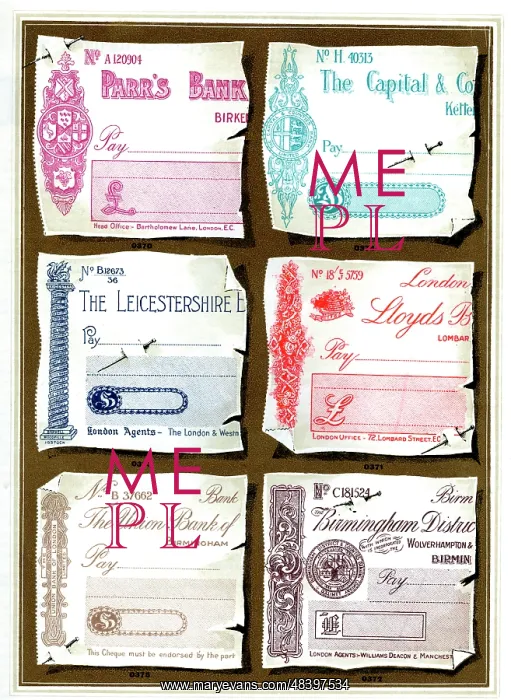  : Examples of inks for printing bank cheques