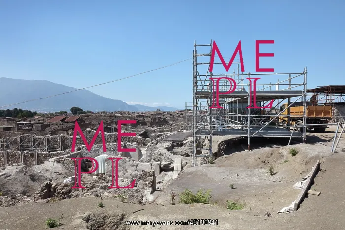 : Excavations, House of the Dolphins, Pompeii, Campania, Italy : Excavations, House of the Dolphins, Pompeii, Campania, Italy