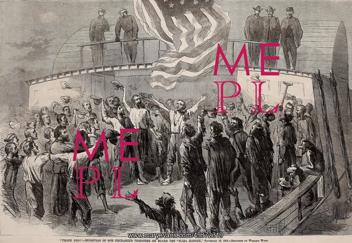 : Exchanged Union prisoners celebrate aboard : Exchanged Union prisoners celebrate aboard