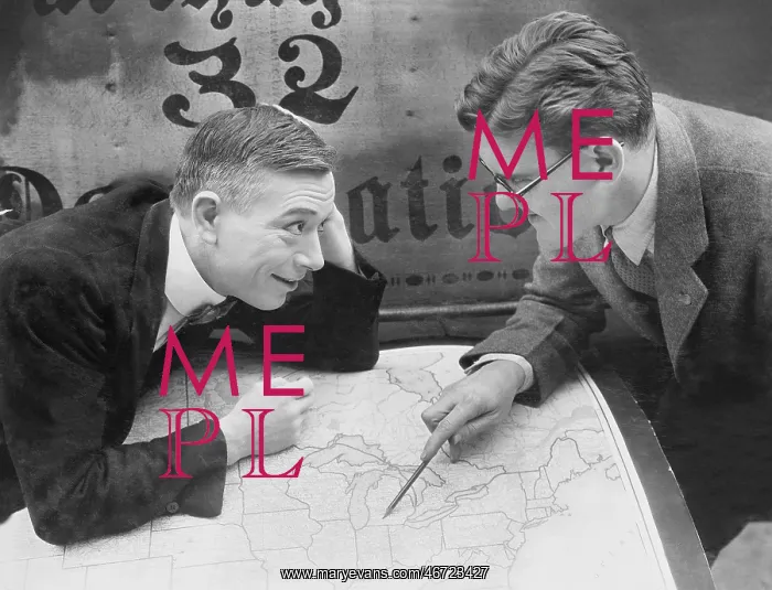 : Excited businessmen meeting with map : Excited businessmen meeting with map