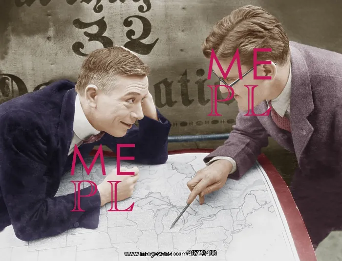 : Excited businessmen meeting with map : Excited businessmen meeting with map