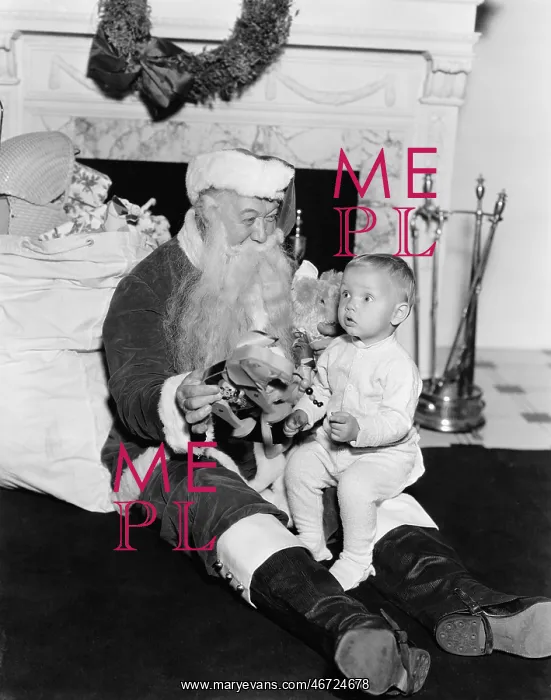 : Excited child with Santa Claus : Excited child with Santa Claus