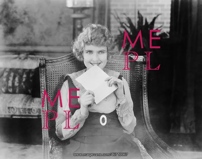 : Excited woman with letter : Excited woman with letter