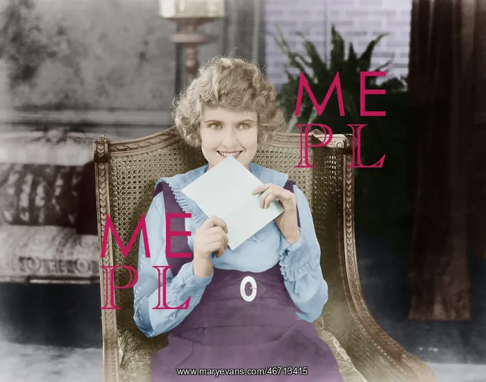 : Excited woman with letter : Excited woman with letter