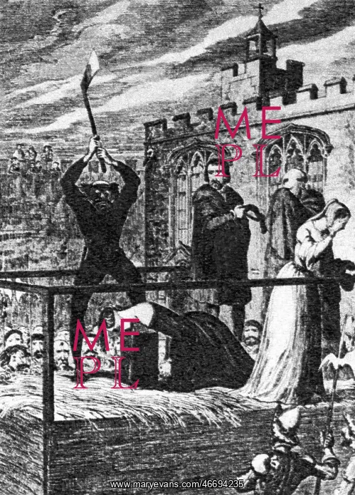 : Execution of Lady Jane Grey by George Cruikshank, 19th centu : Execution of Lady Jane Grey by George Cruikshank, 19th centu