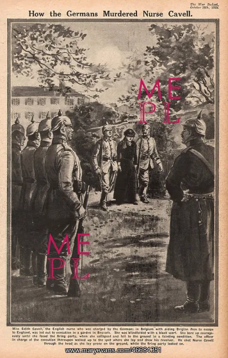 : Execution of Nurse Edith Cavell, WW1 : Execution of Nurse Edith Cavell, WW1