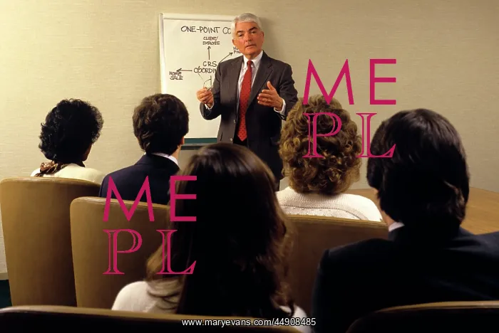 : Executive Speaking to Employees During a Presentation : Executive Speaking to Employees During a Presentation