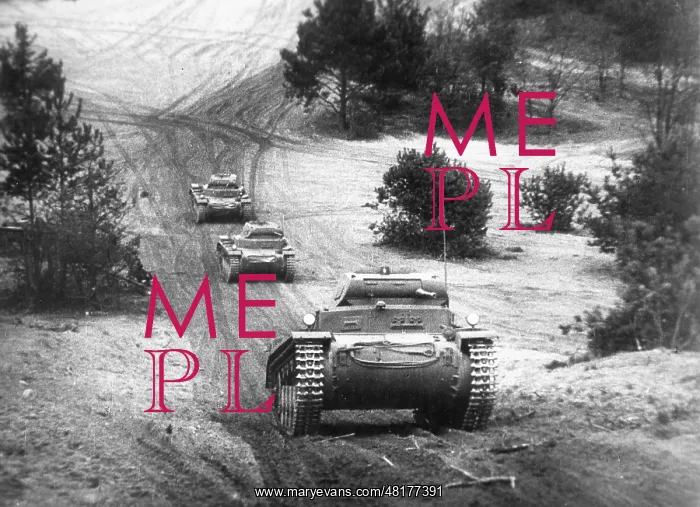 : Exercise march of Panzer II of the Wehrmacht, 1938 : Exercise march of Panzer II of the Wehrmacht, 1938