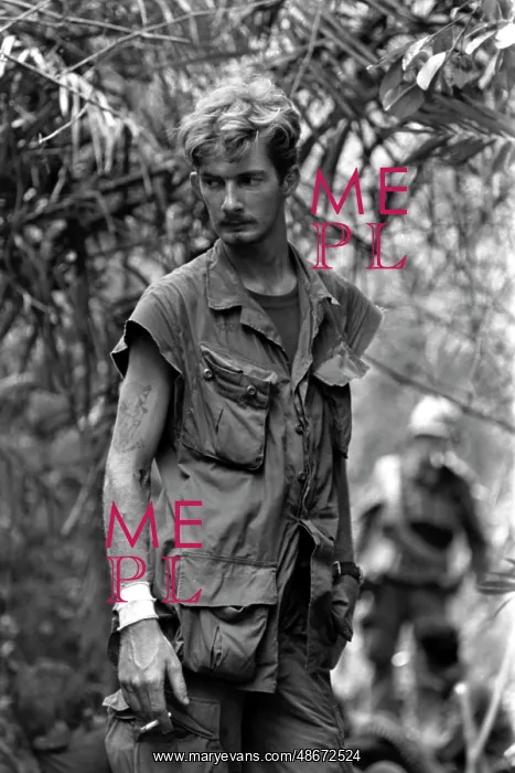 : An exhausted soldier after a firefight in the : An exhausted soldier after a firefight in the