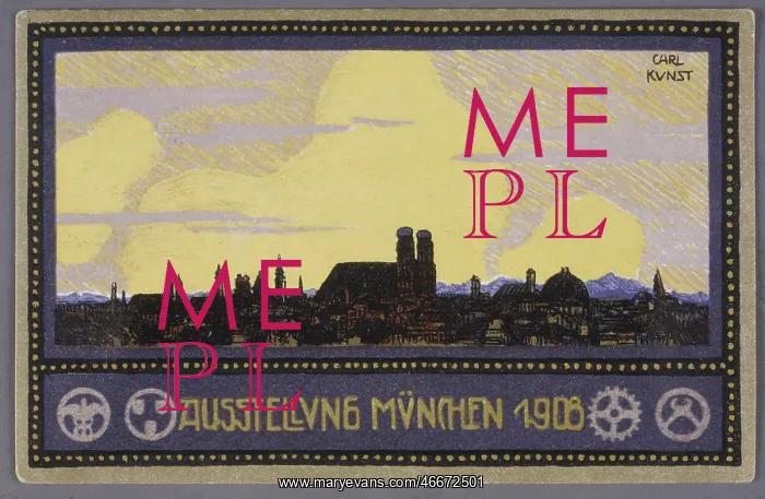 : exhibitions, Munchen 1908, advertising stamp : exhibitions, Munchen 1908, advertising stamp