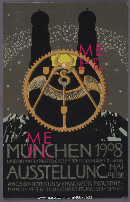 : exhibitions, Munchen 1908, poster : exhibitions, Munchen 1908, poster