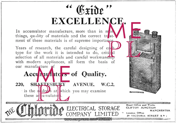 : Exide Accumulators 1920