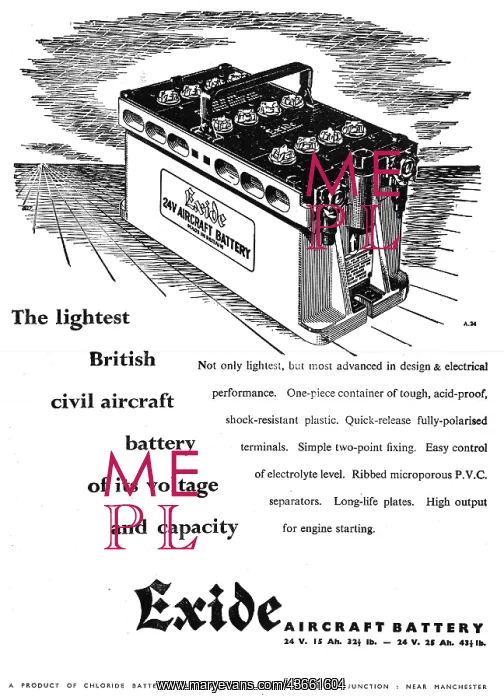 : Exide Aircraft Batteries : Exide Aircraft Batteries